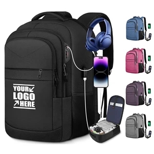 Custom Logo Extra Large Travel Carry on Laptop Backpack with USB Port