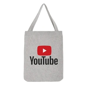 Custom Jacquard Cotton Blend Knitted Logo Tote Bag