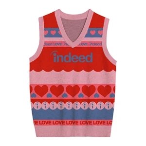 Custom Jacquard Cotton Blend Valentine's Day Sweater Vest