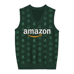 Custom Jacquard Cotton Blend St. Patrick's  Day Sweater Vest