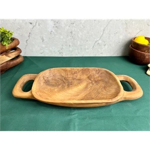 Medium Salvaged Teak Rustic Handled Tray