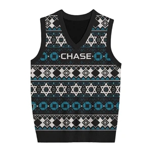 Custom Jacquard Cotton Blend Hanukkah Sweater Vest