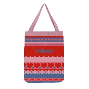 Custom Jacquard Valentine's Day Knitted Tote Bag