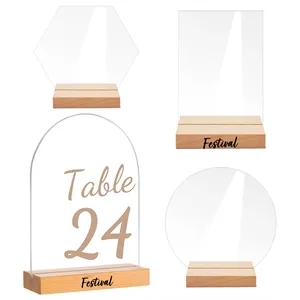 Acrylic Sign with Wood Stand