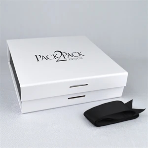 Magnetic Closure Gift Box w/ Ribbon (8.75" x 8.75" x 2.55")