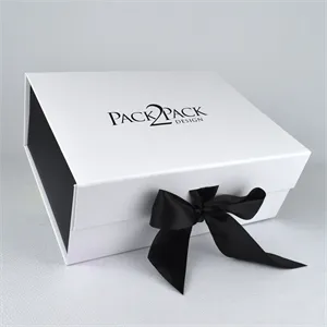 Magnetic Close Gift Box w/ Bow Ribbon (11" x 8.75" x 4.37")