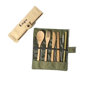 Bamboo Utensils Set with Case
