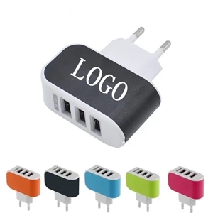 3-Port USB Charger Travel Wall Plug