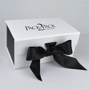Magnetic Closure Gift Box w/ Satin Ribbon (8.25" x 5" x 4")