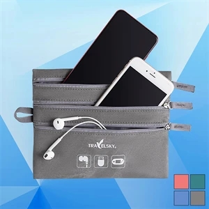 Zipper PU Tech Accessory Travel Bag