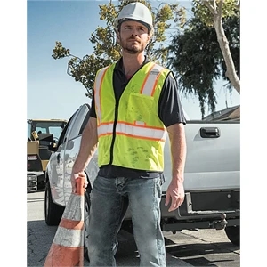 Kishigo Economy Contrasting Vest with Zippered Front