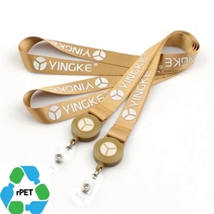 5/8" & 3/4" Eco Recyclable Polyester Lanyard With Badge Reel