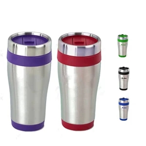 Custom Logo Steel Tumbler with Color Trim