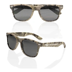 Custom Logo Woodland Camo Sunglasses (1 Color Imprint)