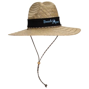 Natural Straw Lifeguard Hat With Adjustable Cord