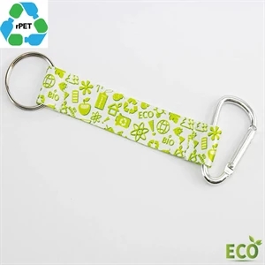 3/4" rPET Recycled Polyester Pocket Lanyard Carabiner