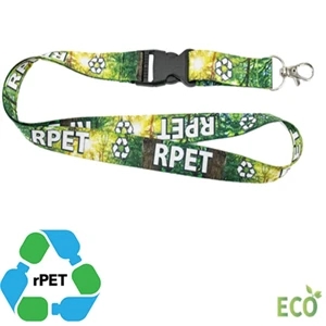 rPET Dye-Sublimated Eco-friendly Lanyard w/ Buckle Release