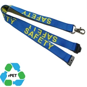 Eco-friendly Recycled PET Woven Lanyard w/ Safety Breakaway