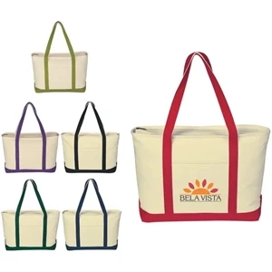 Large Heavy Cotton Canvas Boat Tote Bag