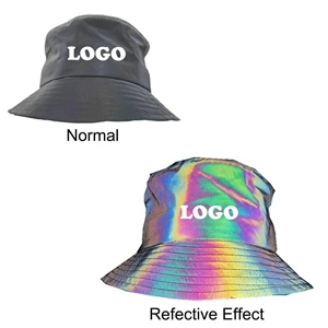 Custom Logo Custom Rainbow Reflective Bucket Hat
