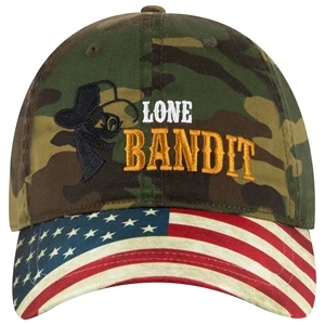 US Flag Design Visor Cotton Twill 6 Panel Low Profile Cap