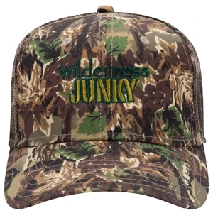 Camo Cotton Twill 6 Panel Mid Profile Style Mesh Back Hat