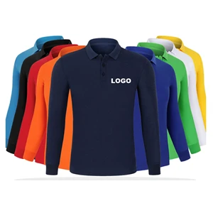 Custom Logo Custom Advertising Unisex Polo Shirt With Long Sleeve