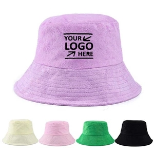 Travel Terrycloth Towel Bucket Hat With Embroidered Logo