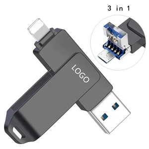 3 In 1 USB Flash Drive OTG U Disk For Phone/PC/  Android