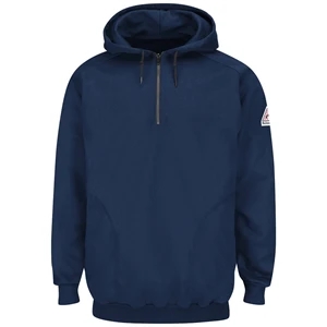 Bulwark® Men's FR Pullover Hooded Fleece 1/4 Zip Sweatshirt