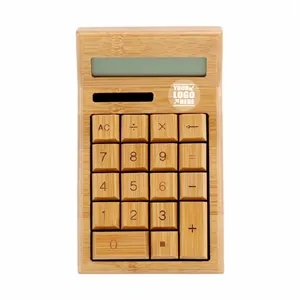 Natural Bamboo Wooden Solar Calculator