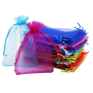 4x6 inch Sheer Drawstring Organza Jewelry Pouch Gift Bag