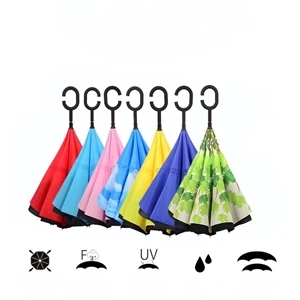 Custom Logo Double Layer Reverse Umbrella