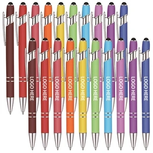 Rainbow Rubberized Soft Touch Ballpoint Pen