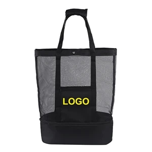 Mesh Tote Insulated Cooler Beach Bag