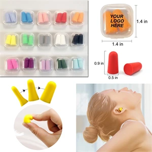 15 Colors Anti-noise Foam Earplugs w/ Reusable Case