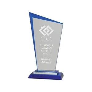 9" Blue Razor Glass Award