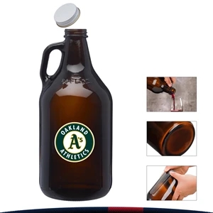 64 oz. Amber Glass Beer Growlers