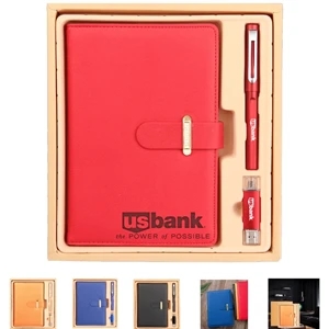 ExecuSet with Pen, A5 Leatherette Padfolio & 8GB Flash Disk