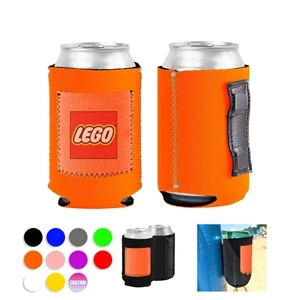 Tall Collapsible Neoprene Can Cooler With Pouch