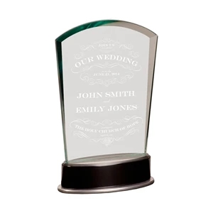 8 3/4" Jade Fan Metro Glass Award