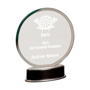 9" Jade Round Metro Glass Award