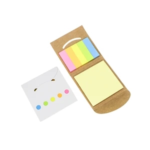 Smile Flip Open Sticky Notes With 5-Color Flag Set