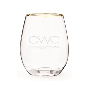 Gilded Stemless Wine Glass Set by Twine