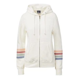 MV Sport Women's Striped Sleeves Full-Zip Hooded Sweatshirt