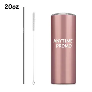 20 OZ Stainless Steel Skinny Tumblers with Straw