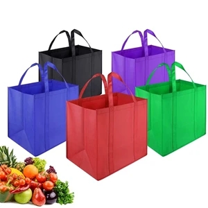 Custom Logo Promotional Non-Woven Grocery Tote Bag (15" W x 13" H x10"D)