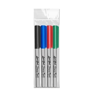 Fine Tip Permanent Marker - USA Made - 4 Pack