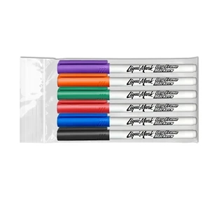 Fine Tip Dry Erase Marker - USA Made - 6 Pack