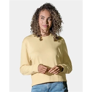 MV Sport Women's Romi Cloud Fleece Crop Crewneck Sweatshirt